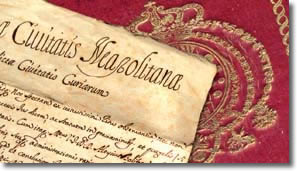 particolare di lettera al corpo di città e copertina con stemma del Regno delle Due Sicilie