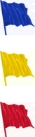 bandiere blu, gialla e rossa