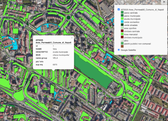 Mappatura in progress di tutte le aree permeabili di proprietà pubblica presenti sul territorio comunale