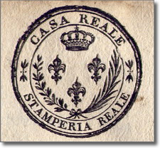 timbro con gigli borbonici, corona reale e didascalie