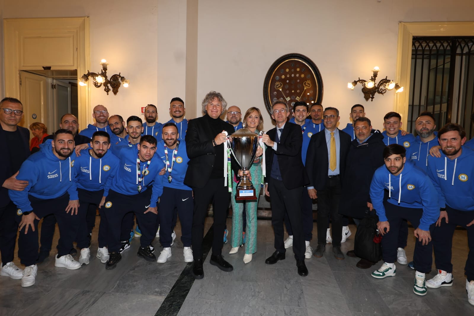 In sala Giunta la Napoli Futsal vincitrice della Coppa Italia