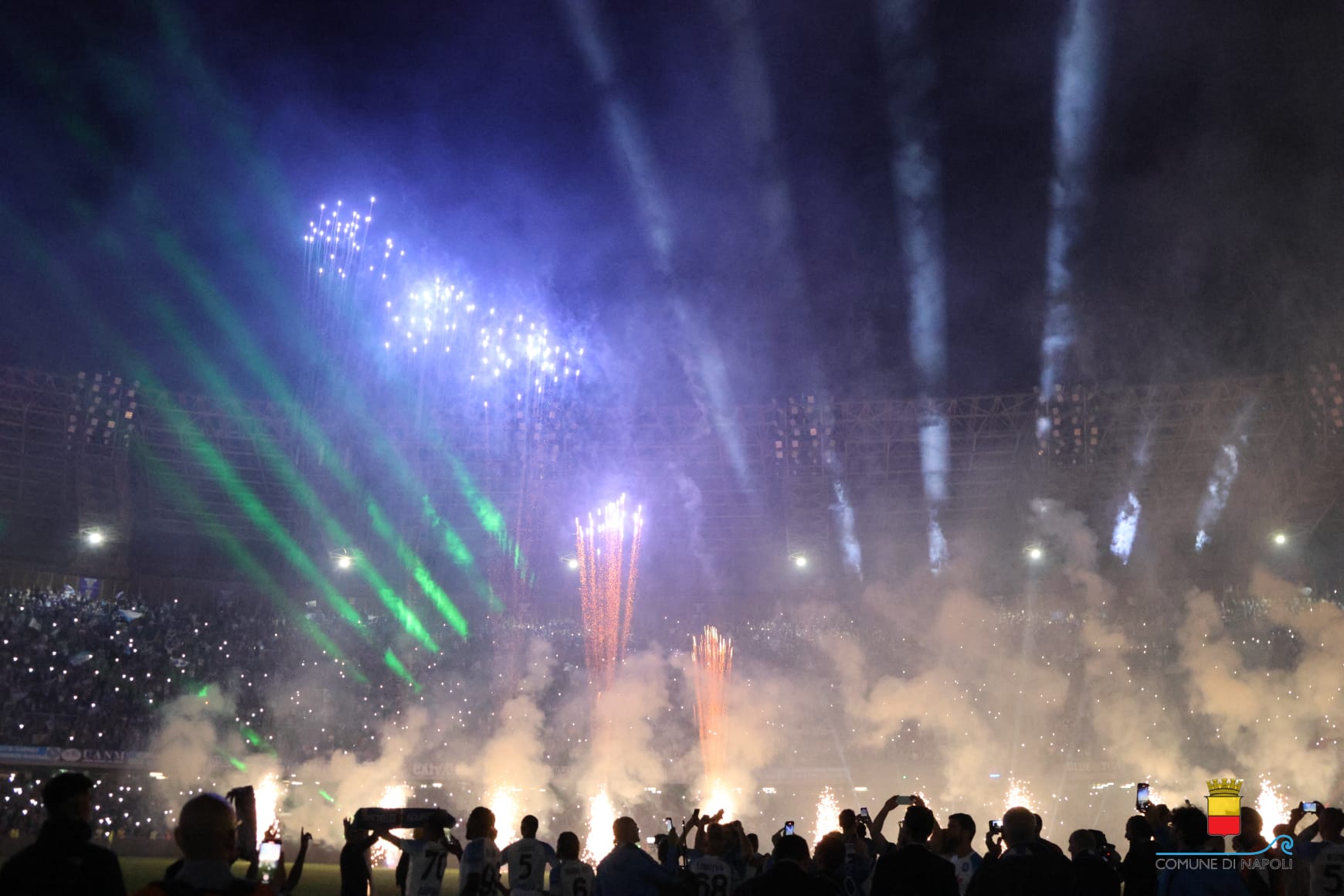 Il Sindaco alla festa per lo scudetto allo stadio Maradona